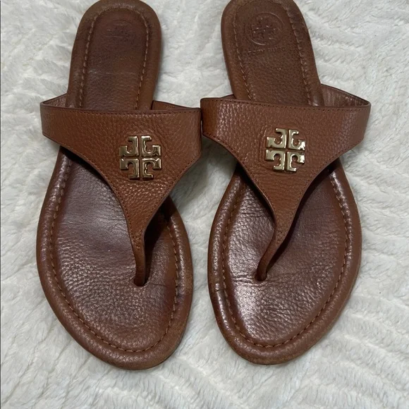 Tory Burch “Jolie” Leather Thong Sandals – Cognac Brown | Sz 7 - Picture 1 of 10